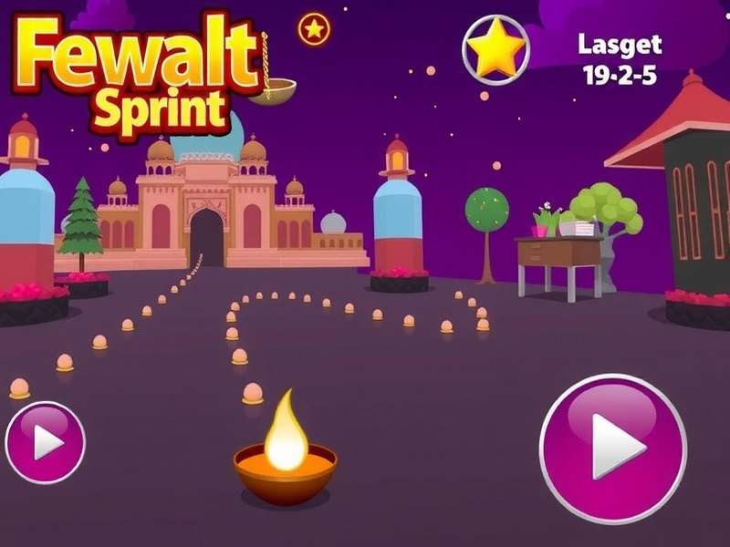 Festive Sprint Diwali Celebration Festive Sprint game screenshot featuring Diwali celebration